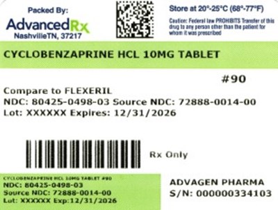 Cyclobenzaprine HCl 10mg #90 (Cyclobenzaprine HCl 80425 0498 03)